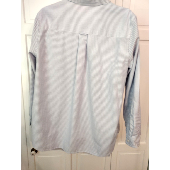 L.L. Bean Shirt Blue Striped Button Down Classic Oxford 100% Organic Cotton XL - Picture 7 of 11